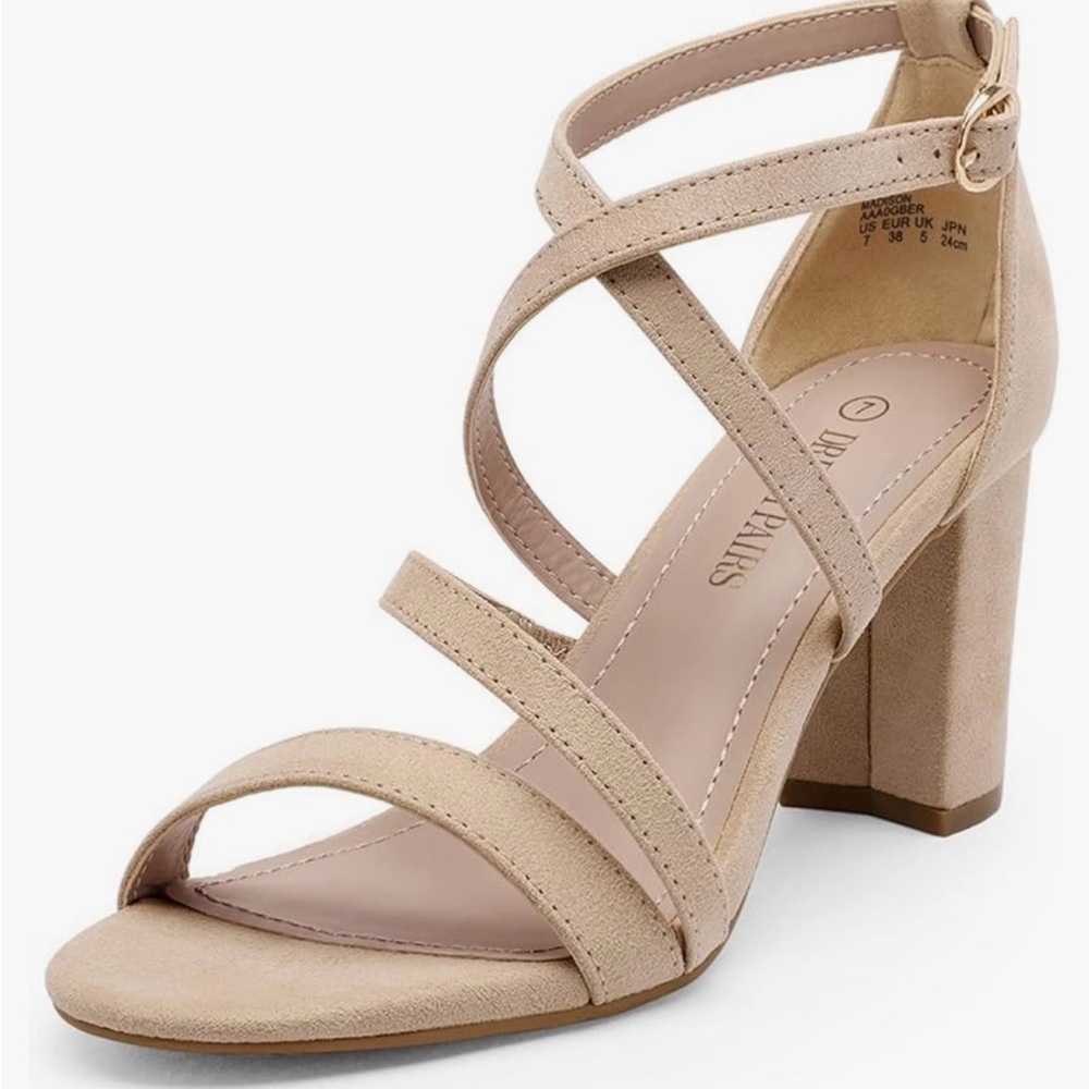 Dream Pairs Madison Nude/Suede Strappy Heels